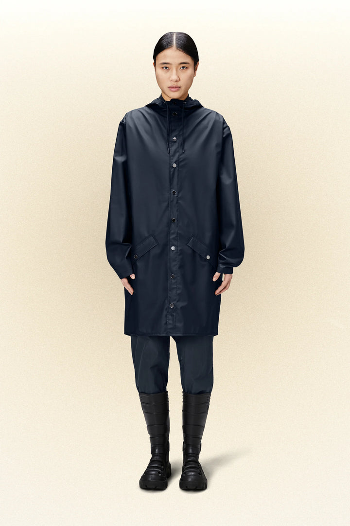 Rains Long Jacket Navy