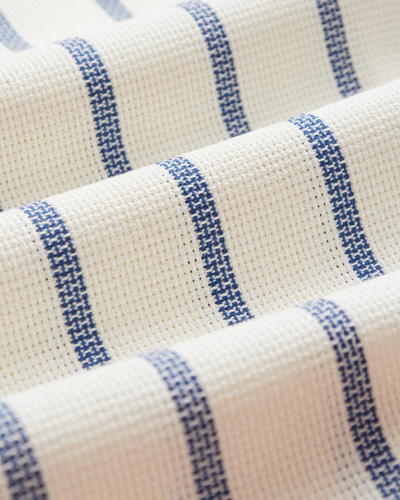 Portuguese Flannel - Blue Piquet Stripe