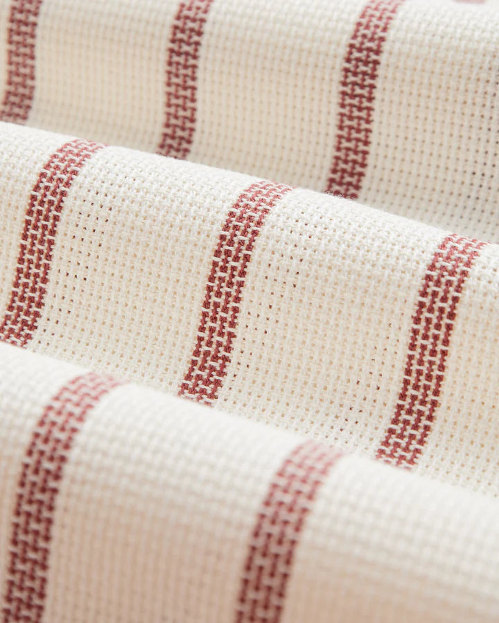 Portuguese Flannel Piquet Stripe - Bordeaux