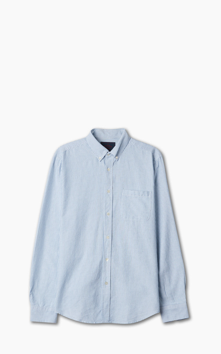 Portuguese Flannel Belavista Stripe Light Blue Shirt