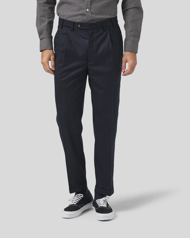 Portuguese Flannel Wool Herringbone Trousers