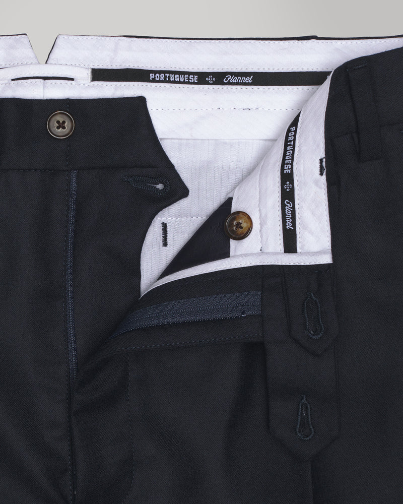 Portuguese Flannel Wool Herringbone Trousers