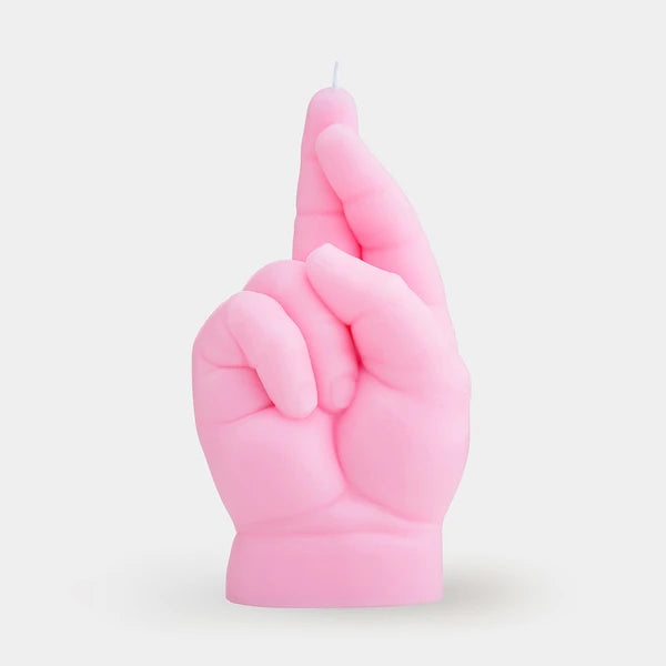 CandleHand Blue Crossed Fingers (Baby Pink)