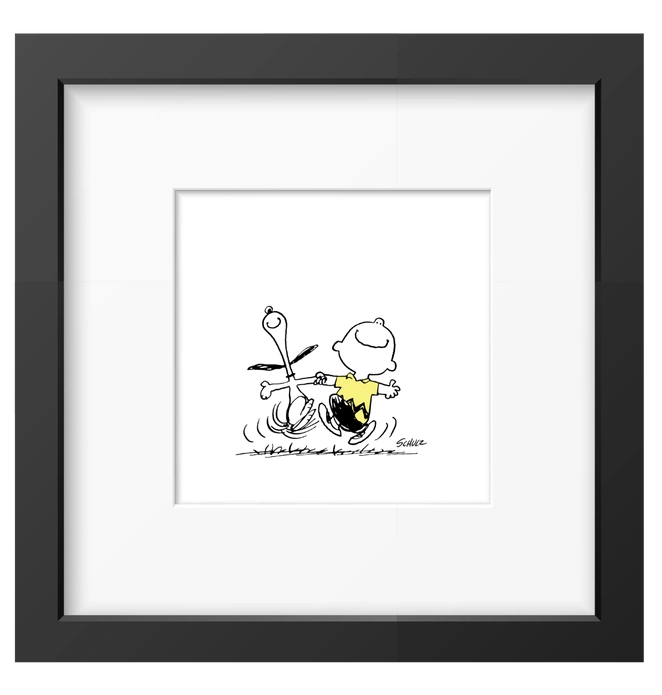 Peanuts Snoopy Charlie Dance Framed Print Handmade