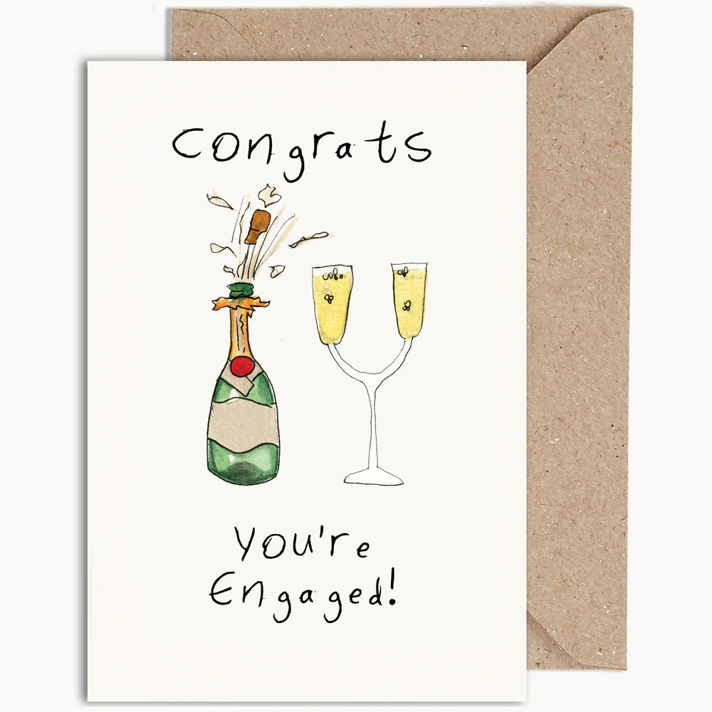 Weird Watercolours Champagne Flutes Card