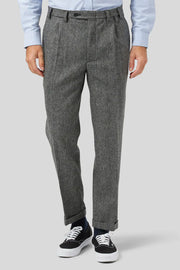Portuguese Flannel Wool Herringbone Trousers