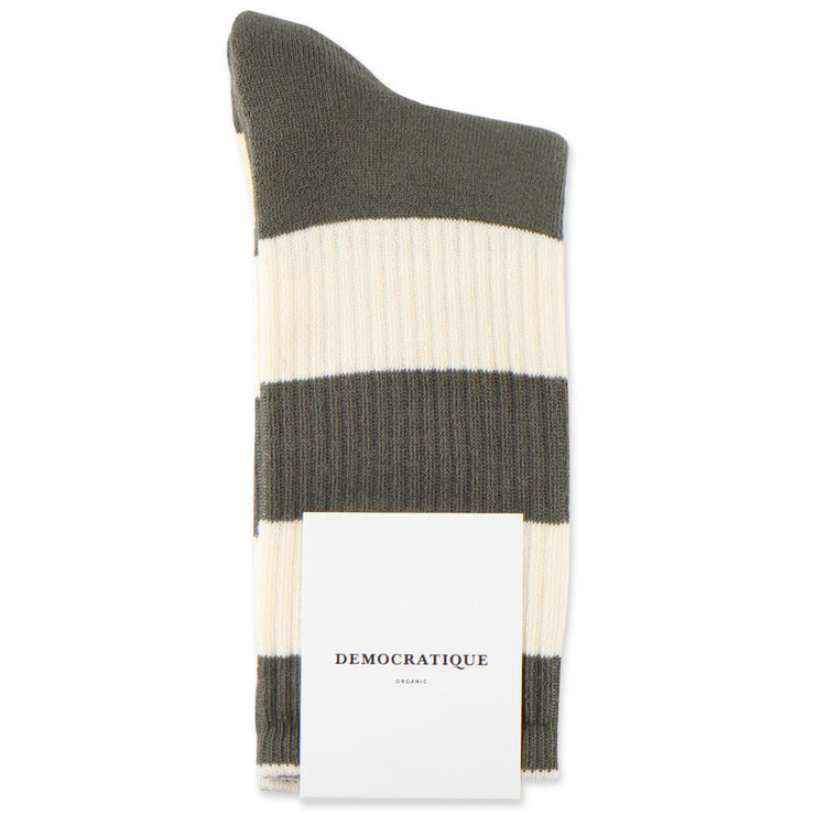 Democratique Socks Athletique Classique Rugby Stripes Organic Cotton