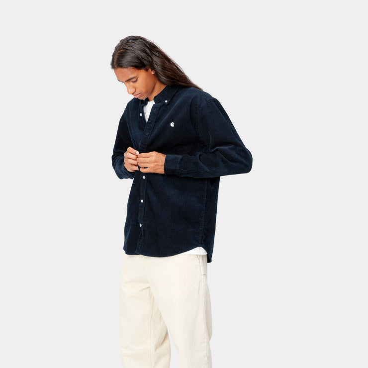 Carhartt WIP L/S Madison Cord Shirt Dark Navy