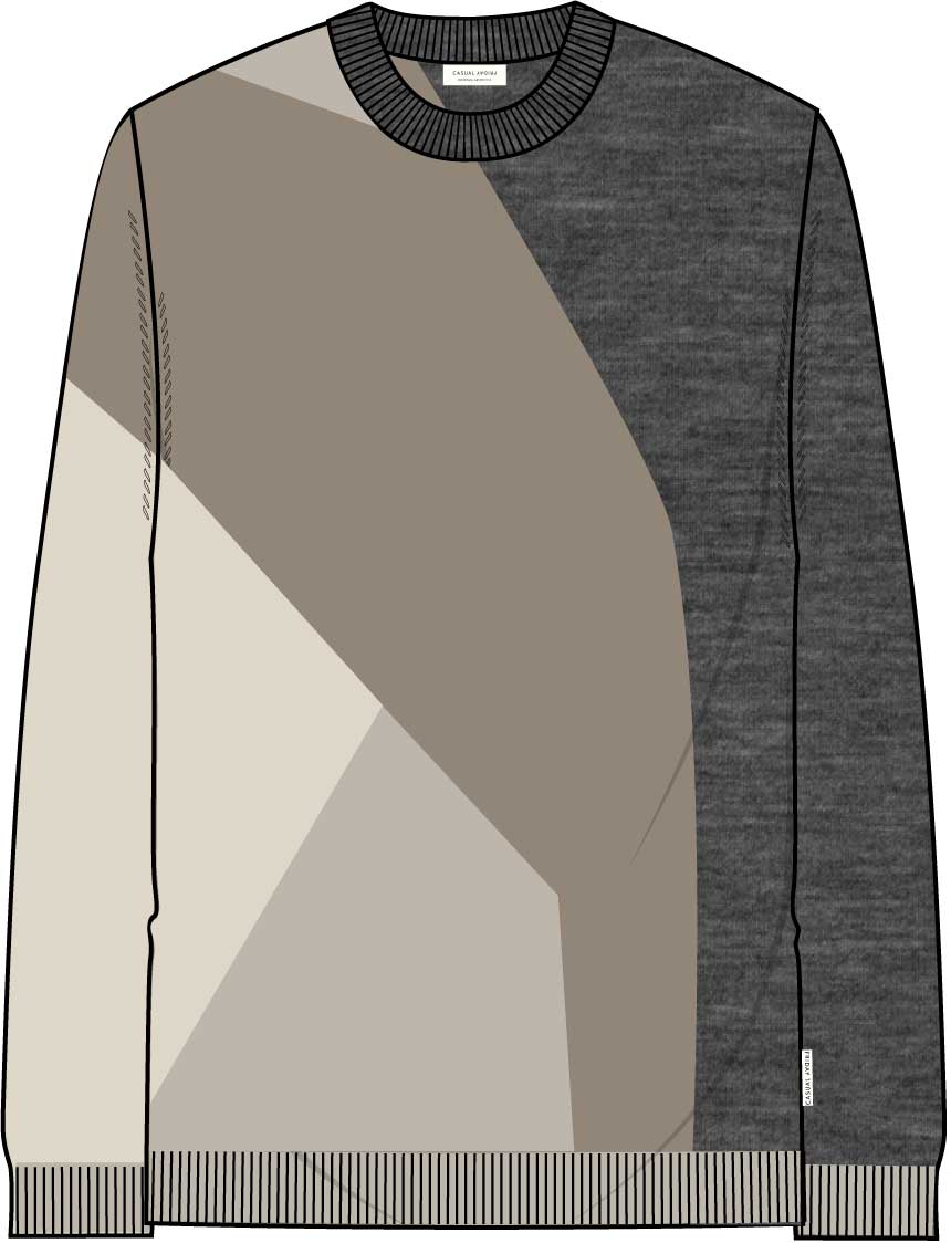 Casual Friday Noe Geometric Crew Neck Knit
