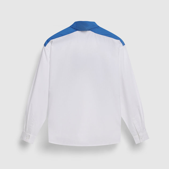 Umbro Panelled Boxy LS Shirt - White/ Skydiver