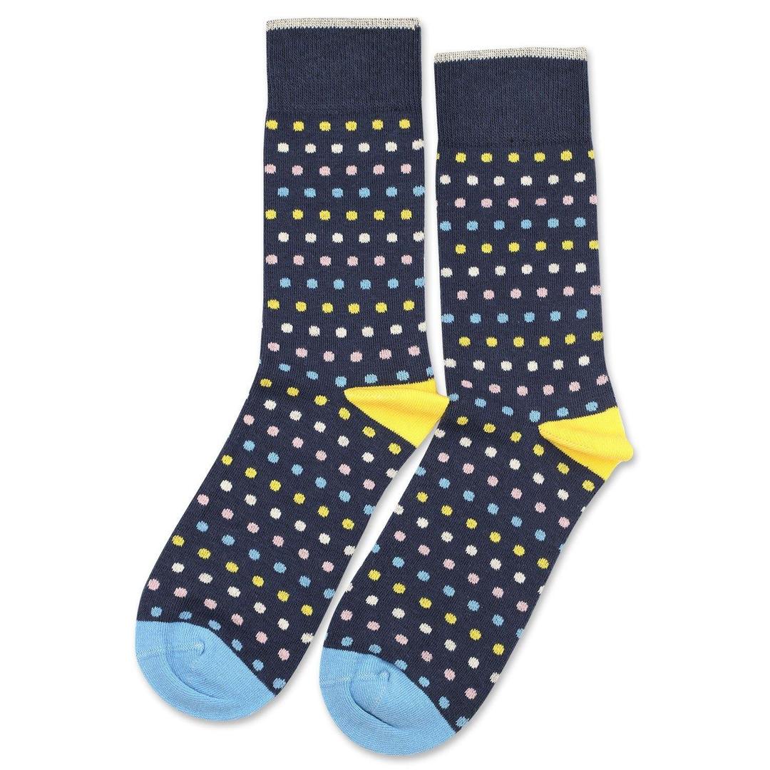 DEMOCRATIQUE SOCKS ORIGINALS POLKADOT SHADED BLUE / OFF WHITE / PALE PINK / PALM SPRING BLUE / YELLOW SUN