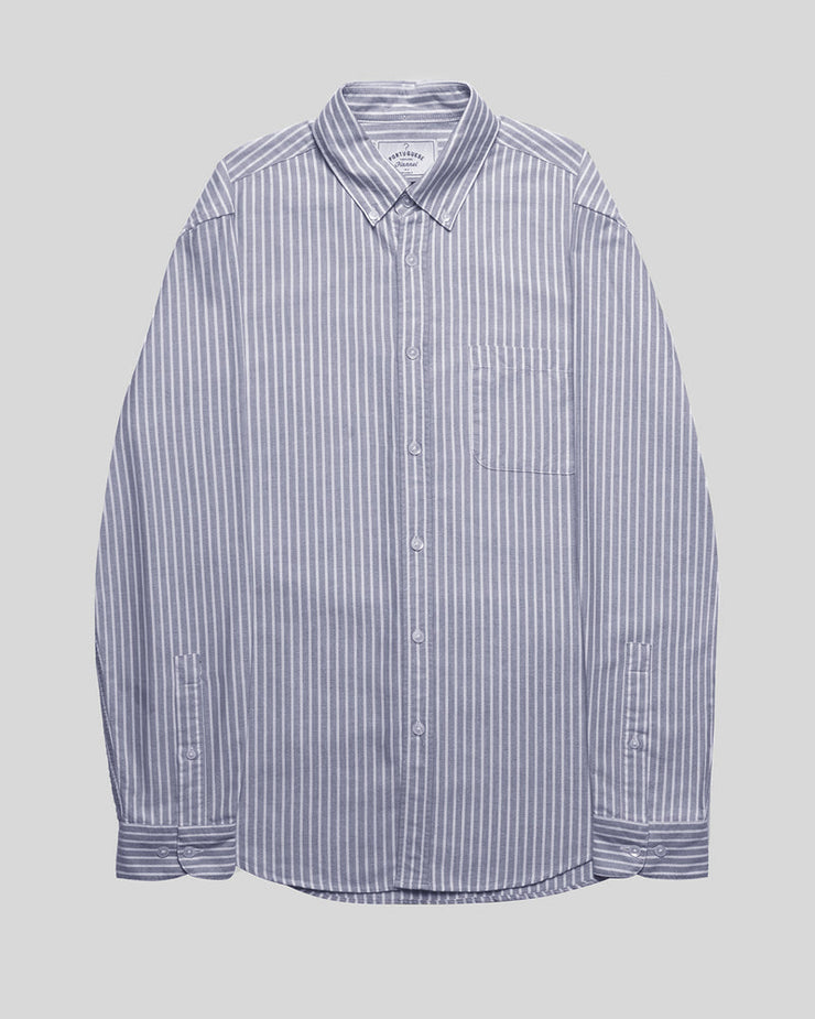 Portuguese Flannel Belavista Stripe Light Blue Shirt