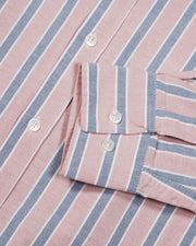 Armor Lux Logo Striped Oxford Shirt Pink/Blue