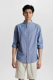 Aklukas L/S Cotton/Linen Shirt Indian Teal