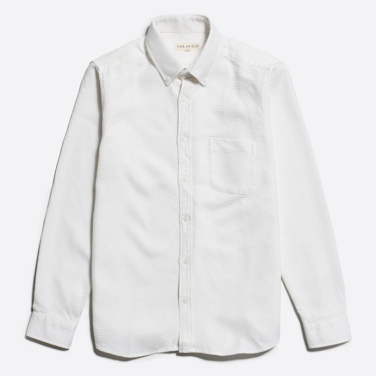 FarAfield Mod Button Down L/S Shirt (Honeycomb - White)