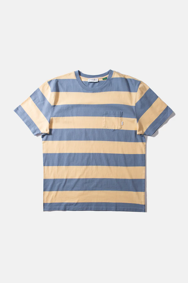 Edmmond Studios Faran Stripes T-Shirt Plain Steel