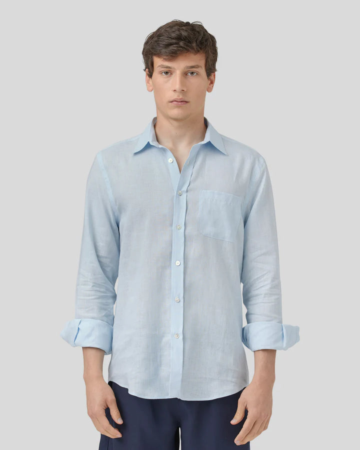 Portuguese Flannel Sky Blue Linen Shirt