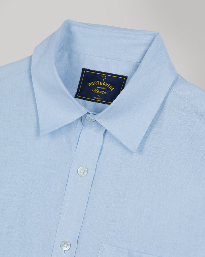 Portuguese Flannel Sky Blue Linen Shirt