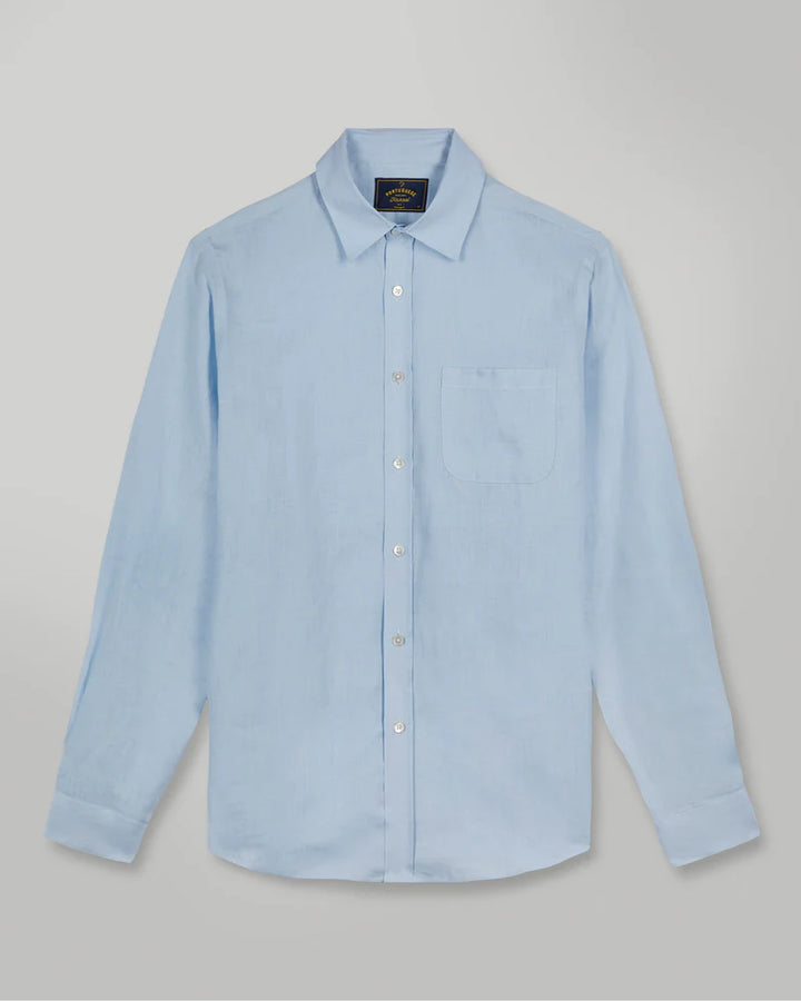 Portuguese Flannel Sky Blue Linen Shirt