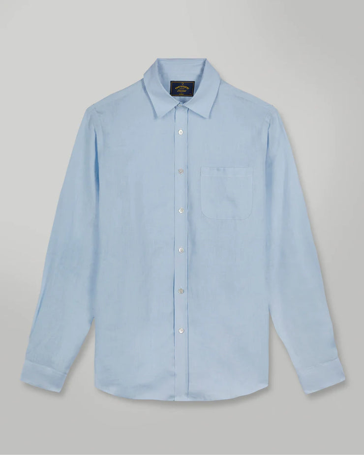 Portuguese Flannel Sky Blue Linen Shirt