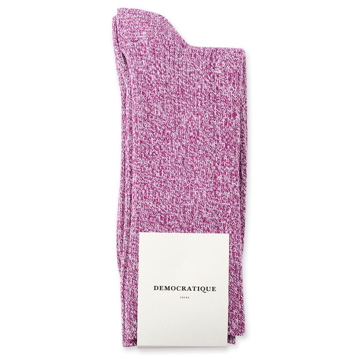 Democratique Socks Originals Rib Ultralight Supermelange Dark Pink / Off White